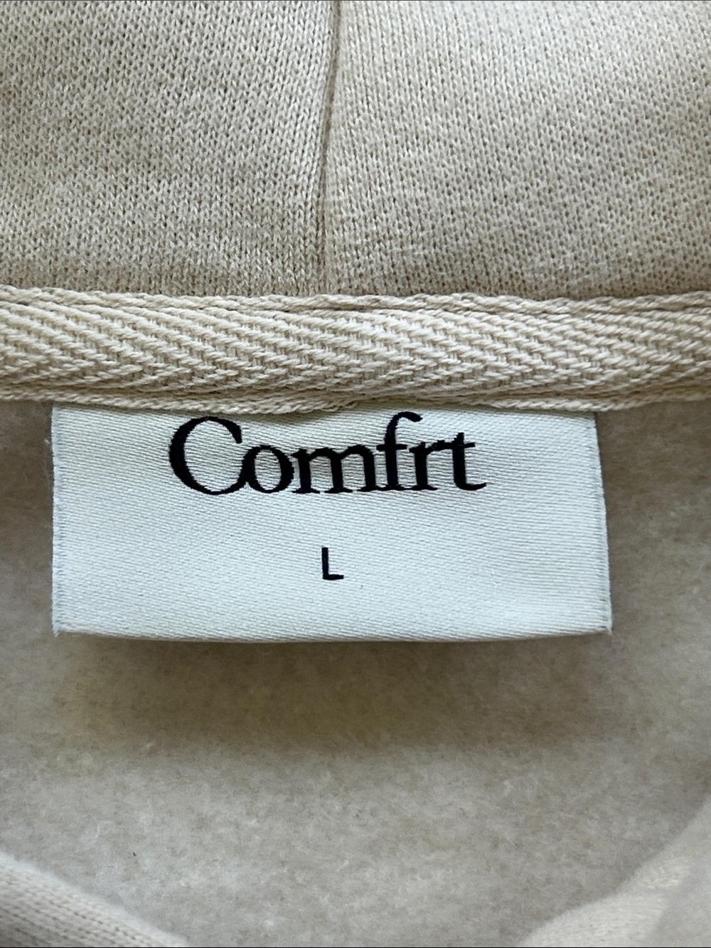 Comfrt Signature Oversized Hoodie Bone Large Unisex NWT Heavyweight Pullover - Picture 6 of 15
